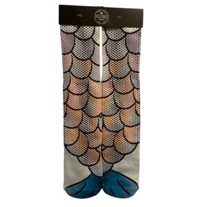 Pura Vida Volleyball Tall Socks Womens One Size Mermaid Scale Print Colorful NWT
